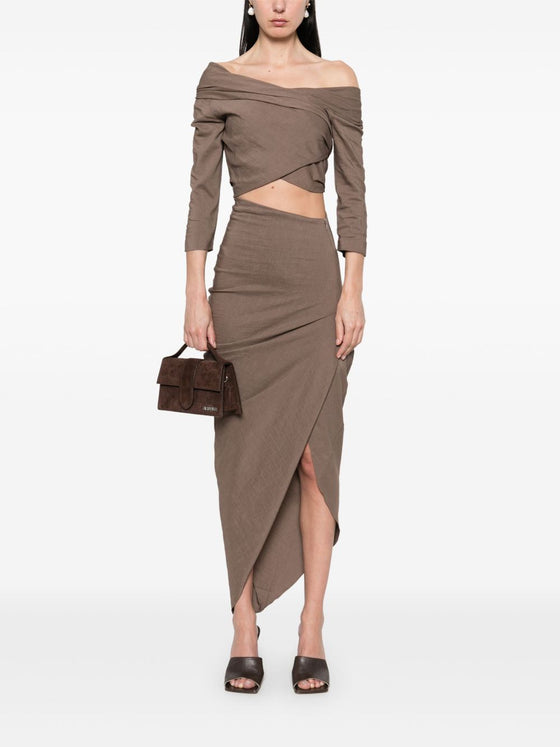 Cortana mite long skirt brown