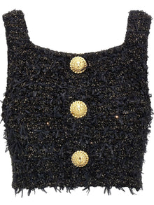  Balmain Lurex Tweed Top