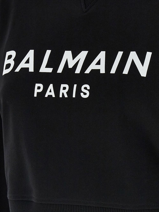 Balmain logo print cotton sweatshirt