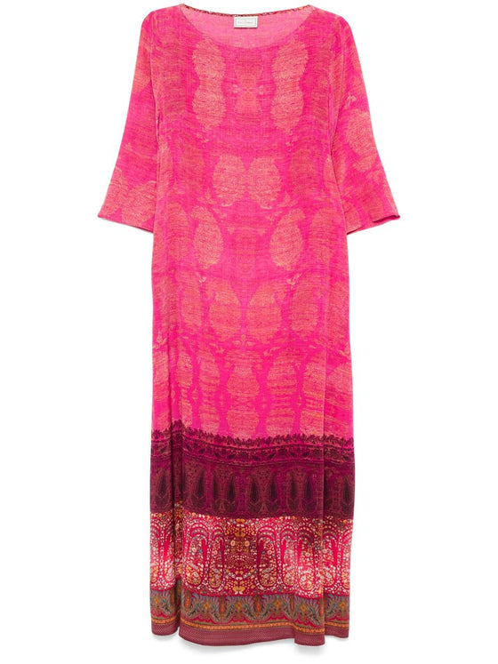 Pierre Louis Mascia Paisley print TRAPEZIO Dress Silk