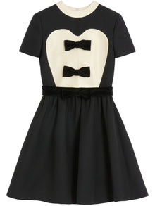  Valentino crepe couture short dress with bows