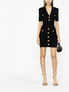 Balmain short knitted dress with golden buttons