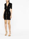 Balmain short knitted dress with golden buttons