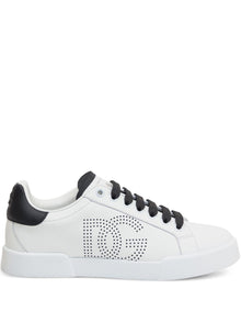  Dolce & Gabbana Portofino perforated-logo leather sneakers