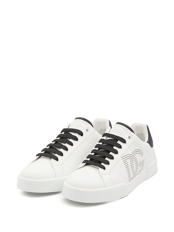 Dolce & Gabbana Portofino perforated-logo leather sneakers