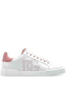  Dolce & Gabbana Portofino perforated-logo leather sneakers