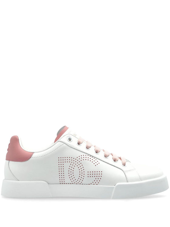 Dolce & Gabbana Portofino perforated-logo leather sneakers