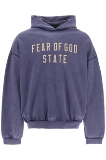  Fear Of God ESSENTIALS navy blue cotton hoodie with minimalist design