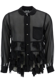  COMME DES GARCONS BLACK georgette blouse with ruffles