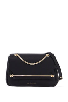  Strathberry black calfskin mini bag with gold chain