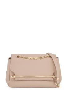  Strathberry mini horizontal bag in calf leather in oat color with gold metal detail