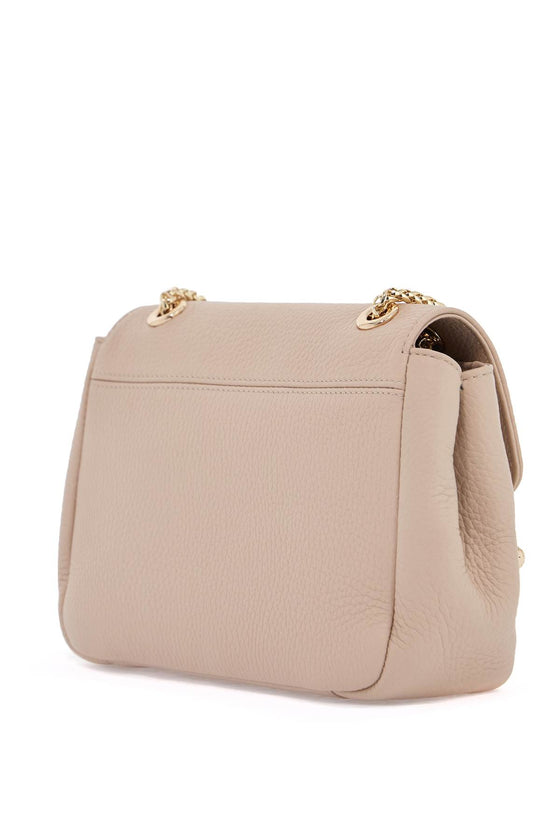 Strathberry mini horizontal bag in calf leather in oat color with gold metal detail