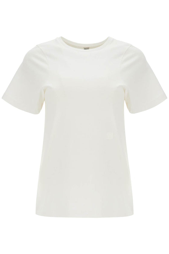 Toteme off-white organic cotton t-shirt with curved seams