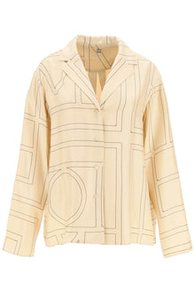  Toteme monogram silk pajama top