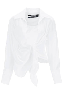  Jacquemus 'la chemise bahia' draped blouse