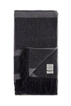 Toteme gray monogram jacquard scarf in rws virgin wool