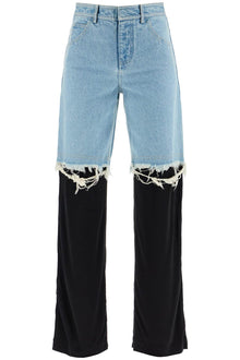  Christopher Esber high-waisted jeans with jersey inserts