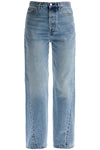 Toteme wide leg organic cotton jeans in worn blue with twisted seams