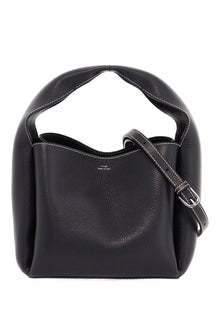  Toteme black calfskin bucket bag with adjustable shoulder strap