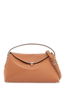  Toteme tan leather bag with top handle and shoulder strap