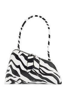  The Attico borsa a spalla triangolare animalier bianco e nero