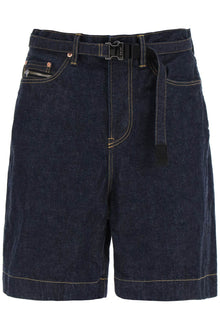  Sacai denim bermuda shorts with removable belt