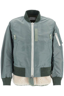  Sacai layered hybrid bomber jacket