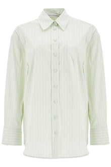  Christopher Esber mint green cotton shirt with white stripes