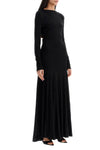 Christopher Esber long black viscose maxi dress with copper and stone decoration