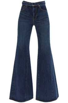  Sacai boot cut jeans with matching belt