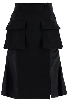  Sacai 'hybrid nylon and wool skirt'