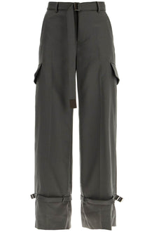  Sacai cargo wool blend trousers for men.