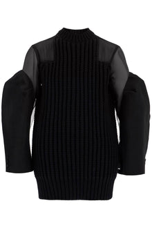  Sacai "knit and chiffon mini