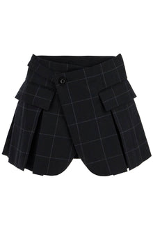  Sacai plaid wool skort with check