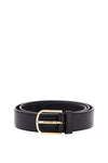 Toteme wide black calf leather belt with gold buckle for pants