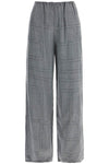 Toteme high-waisted modal flannel palazzo pants in gray pattern