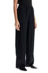 Toteme black high-waisted loose modal pants