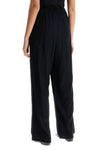 Toteme black high-waisted loose modal pants