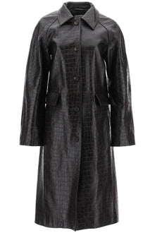  Toteme crocodile embossed leather coat