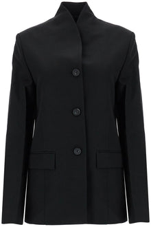  Toteme black double-breasted jacket in recycled polyester and wool