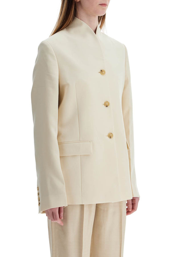 Toteme beige viscose blazer with high collar