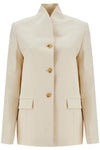 Toteme beige viscose blazer with high collar