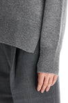 Toteme asymmetrical grey mélange cashmere sweater