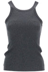 Toteme organic cotton ribbed tank top charcoal melange with wide straps