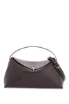 Toteme t-lock brown structured calfskin handbag with shoulder strap