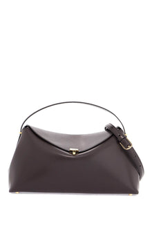  Toteme t-lock brown structured calfskin handbag with shoulder strap