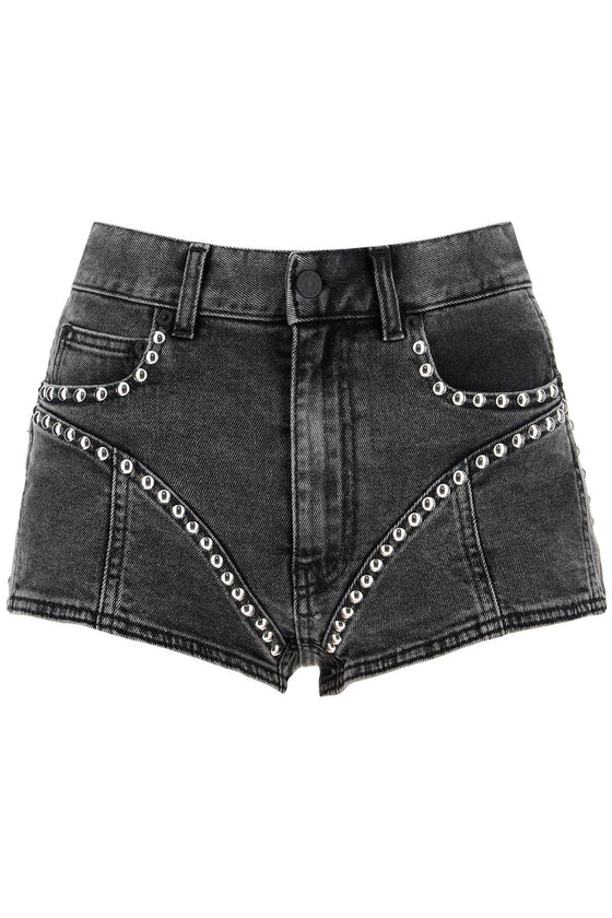 Mugler denim shorts with studs and embell