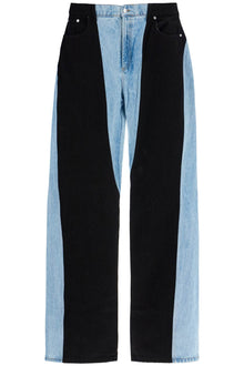  Mugler two-tone denim jeans