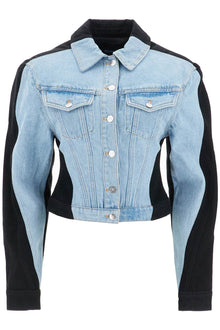  Mugler bicolor denim jacket