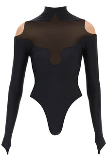  Mugler long sleeve illusion bodysuit